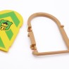 Playmobil Green and Yellow Arch Window with Medieval Steck Surround Broken Hinges