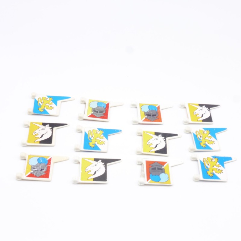Playmobil 36462 Lot of 12 Vintage Pointed Edge Flags