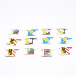 Playmobil 36463 Lot of 12 Vintage Pointed Edge Flags