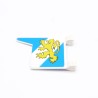 Playmobil Drapeau Vintage Bord Pointe Bleu et Blanc Lion Jaune