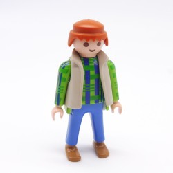 Playmobil 21630 Homme Bleu Haut Vert et Bleu Gilet Gris