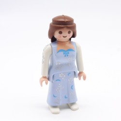 Playmobil 9370 Femme Robe Bleue et Argent Chaussures Blanches
