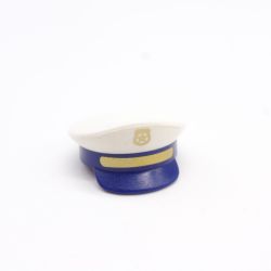 Playmobil Cap White and Blue Golden Logo Police