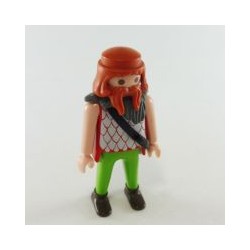 Playmobil 21841 Playmobil Homme Vert et Rouge Col Fourrure Bras Nus