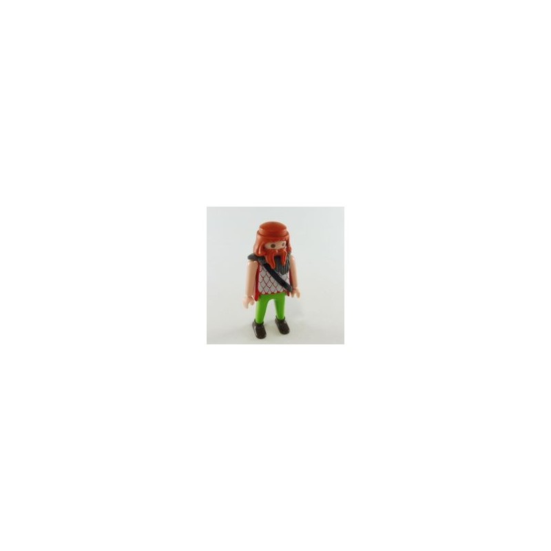 Playmobil 21841 Playmobil Man Green and Red Fur Collar Nude Arm