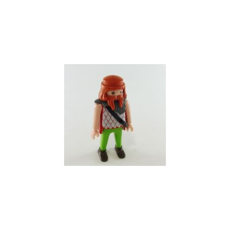 Playmobil 21841 Playmobil Homme Vert et Rouge Col Fourrure Bras Nus