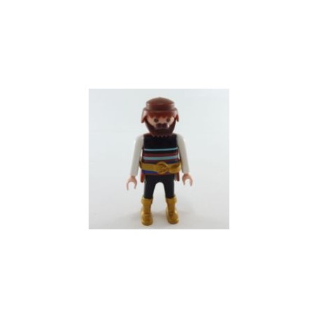 Playmobil 26872 Playmobil Homme Viking Noir et Marron Bottes Dorées