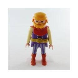 Playmobil 26865 Playmobil Homme Viking Violet et Gris Bottes Oranges Capuche Orange