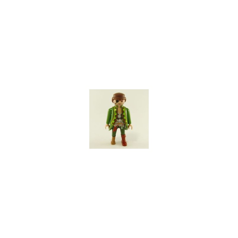 Playmobil 23151 Playmobil Pirate Vert et Marron Manteau Vert Jambe de Bois