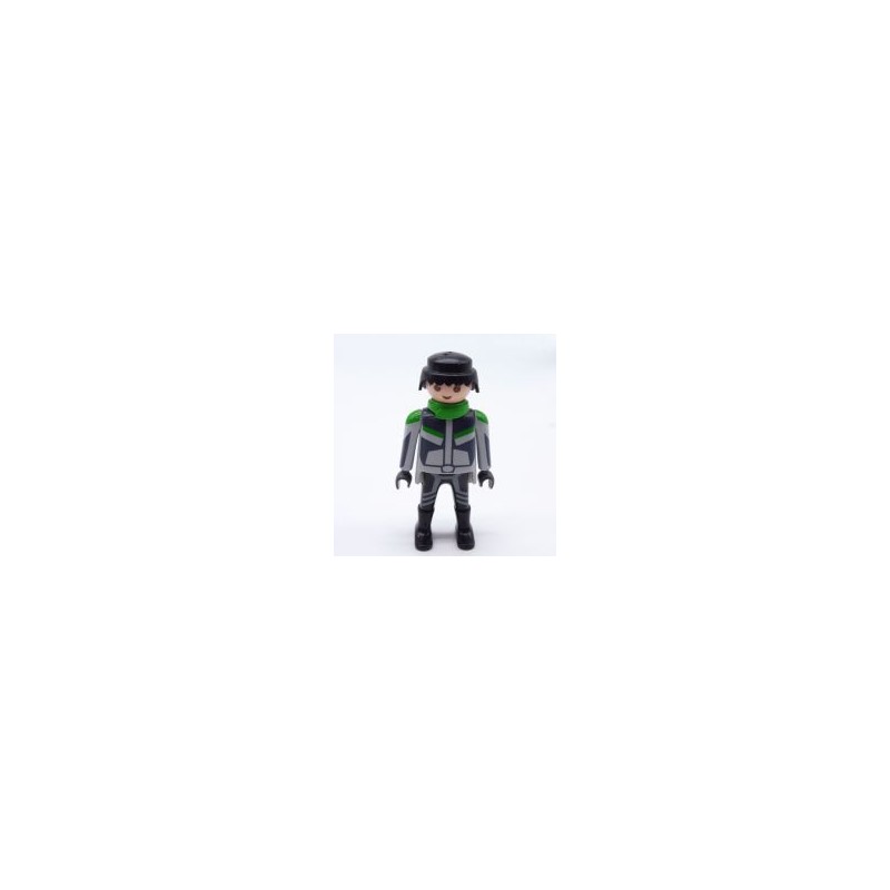 Playmobil 31266 Playmobil Black Gray and Green Man with Green Collar