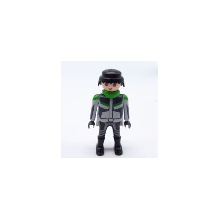 Playmobil 31266 Playmobil Black Gray and Green Man with Green Collar