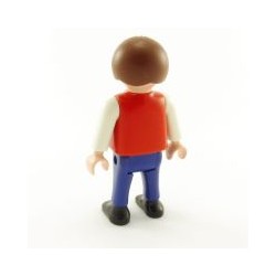 Playmobil Enfant Garçon Bleu et Rouge Ceinture Marron 4333