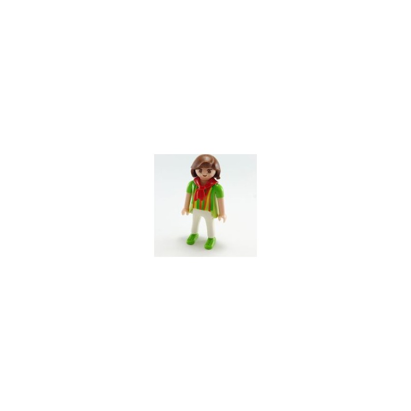 Playmobil 15468 Playmobil Femme Vert Blanc Col Rouge