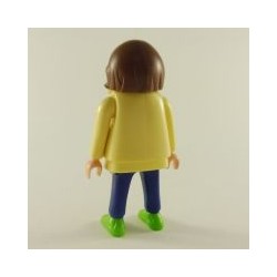 Playmobil Femme Moderne Bleu et Jaune avec Gilet Jaune