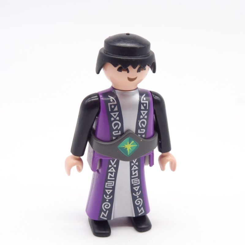 Playmobil Violet Silver Grey & Black Man with Gray Belt & Dress