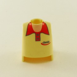 Playmobil 20802 Playmobil Buste Jaune Paille Col Ouvert Rouge