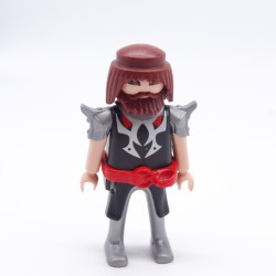 Playmobil 36699 Men's Barbarian Knight Black Red and Silver Red Belt