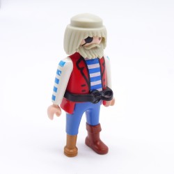 Playmobil 36706 Pirate Man Red Blue and White Wooden Leg a little worn