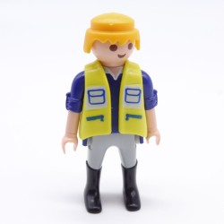 Playmobil 36719 Men's Blue and Gray Fluorescent Yellow Quilted Vest