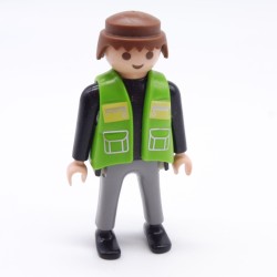 Playmobil 36720 Men's Black and Gray Green Quilted Vest