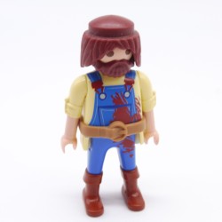 Playmobil 36724 Homme Jaune Salopette Bleue Peinture Ceinture Marron