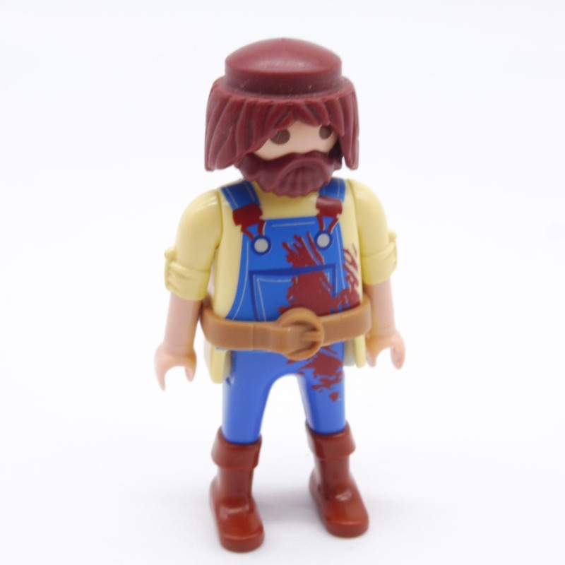 Playmobil 36724 Men Yellow Overalls Blue Paint Brown Belt