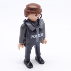 Playmobil 36749 Homme Policier Gris avec Gilet Pareballes