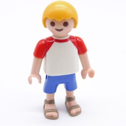 Playmobil 36759 Child Boy White Blue and Red Gray Sandals