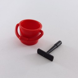 Playmobil 27594 Playmobil Red Bucket and Squeegee for Gas Station Service Station 3434 3437 3439