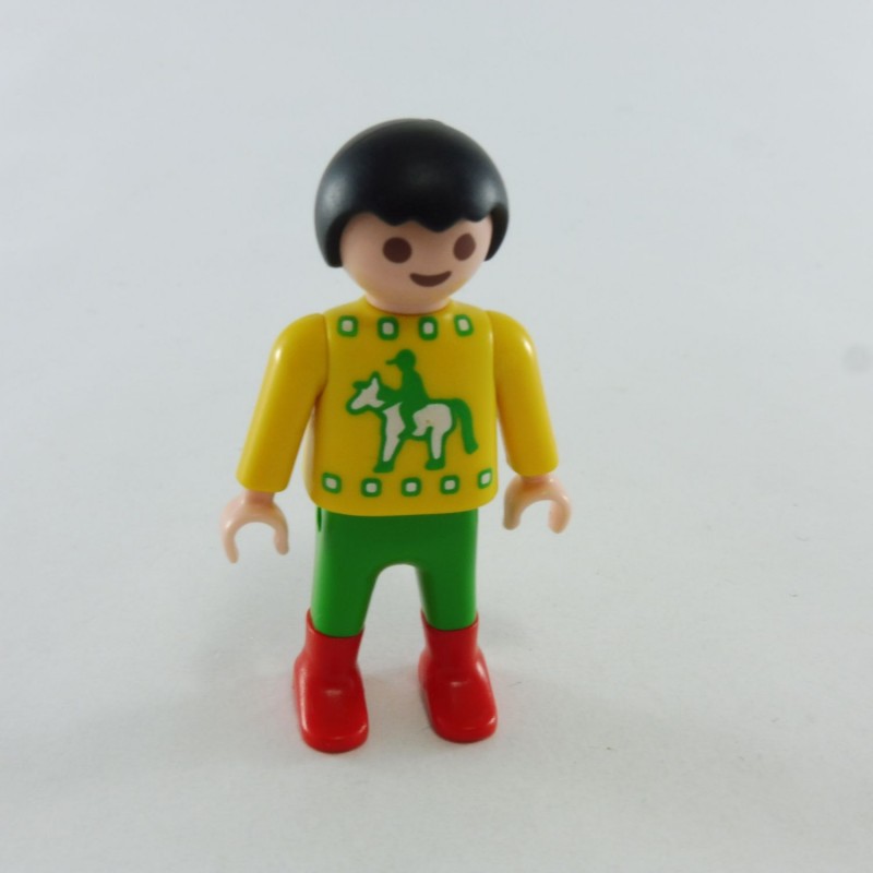 Playmobil Enfant Garçon Vert et Jaune Cheval 3925