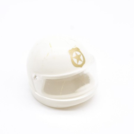 Playmobil 38326 Casque de Moto Blanc avec Visière Logo Police Doré