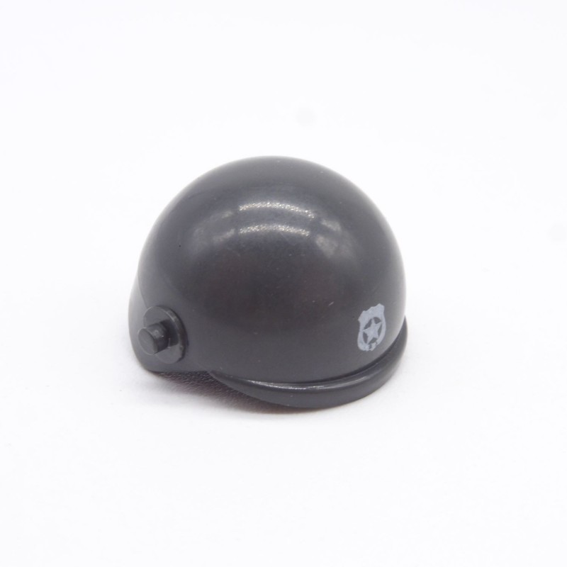 Playmobil 38338 Casque Police Gris Foncé Logo blanc