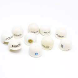 Playmobil 38339 Lot de 10 Casques Blancs Police Vintage Sales ou usés