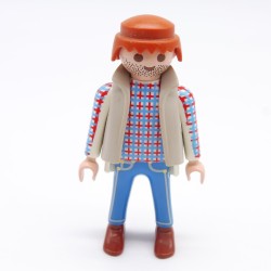Playmobil 38537 Homme Bleu Blanc Rouge Gilet Gris