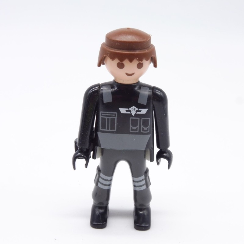 Playmobil 38558 Homme Policier Gris et Noir Mains noires Holster