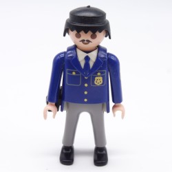 Playmobil 38567 Homme Policier Bleu et Gris Holster Visage Abimé