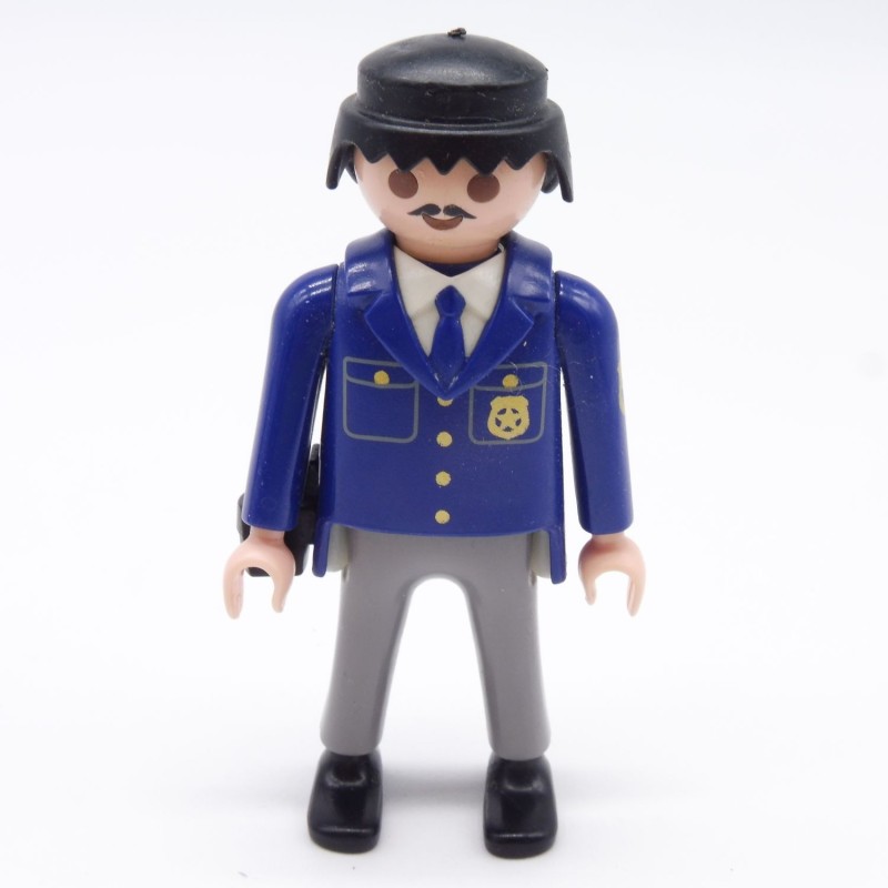 Playmobil 38567 Homme Policier Bleu et Gris Holster Visage Abimé