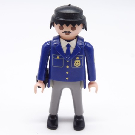 Playmobil 38567 Homme Policier Bleu et Gris Holster Visage Abimé