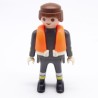 Playmobil 38568 Homme Pompier Gris Blanc et Jaune Gilet Sauvetage Orange