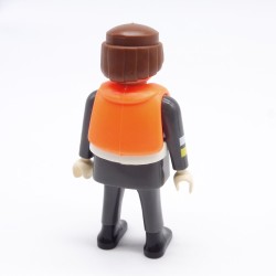 Playmobil 38568 Homme Pompier Gris Blanc et Jaune Gilet Sauvetage Orange