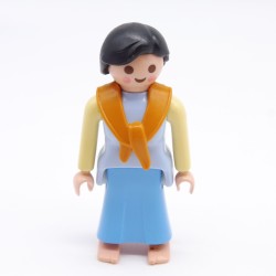Playmobil 38578 Femme Robe Bleue et Foulard Orange Pieds Nus