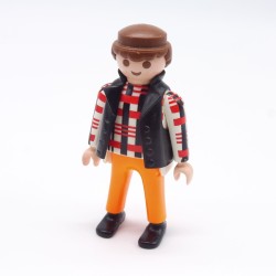 Playmobil 21626 Homme Orange Haut Blanc Bleu Noir Gilet Noir