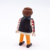 Playmobil 21626 Homme Orange Haut Blanc Bleu Noir Gilet Noir