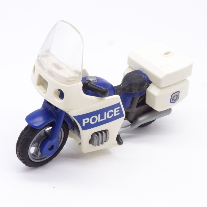 Playmobil 38594 Moto de Police 3986 incomplète et jaunie