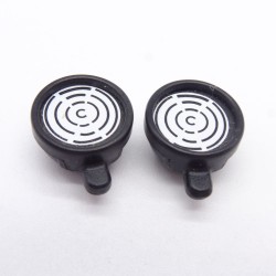 Playmobil 38633 Lot de 2 Spots Noirs Rond pour Camion Voiture Jeep