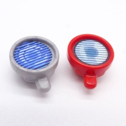Playmobil 38637 Lot de 2 Spots Rouge et Gris rond pour Camion Voiture Jeep
