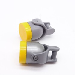 Playmobil 38647 Lot de 2 Projecteurs Rond Gris et Jaune