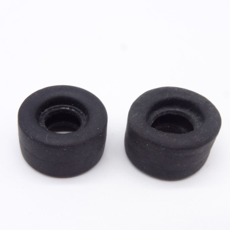 Playmobil 38743 Lot de 2 Petits Pneus lisses Diamètre 20 mm Largeur 12 mm dont 1 usé