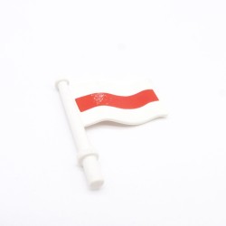 Playmobil 38999 Petit Drapeau Blanc et Rouge un peu usé