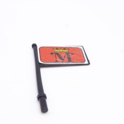 Playmobil 39000 Drapeau Noir et Rouge avec Couronne 1 seule face un peu abimé